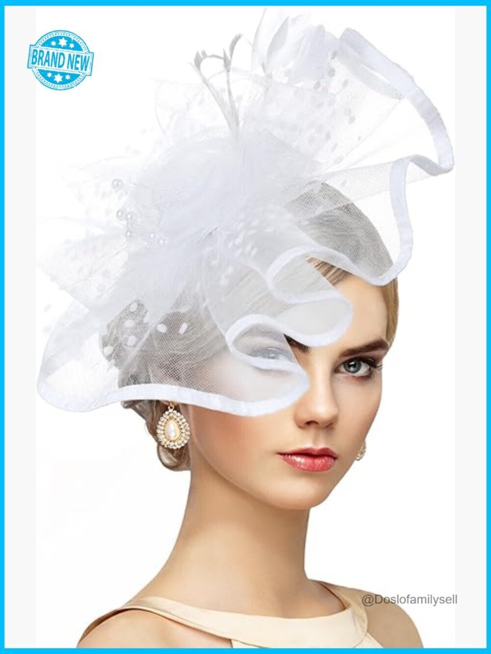 Feather Mesh Derby Fascinator with Detachable Headband for Church Cocktail Party